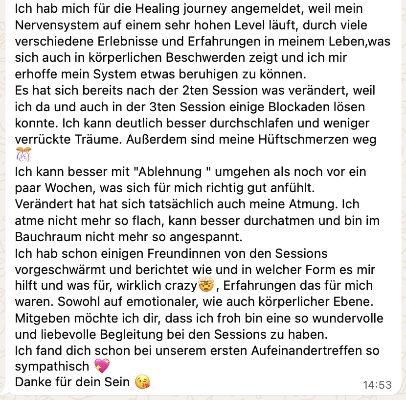 Kundenstimme Alexandra Breathwork Oldenburg Online Healing Journey