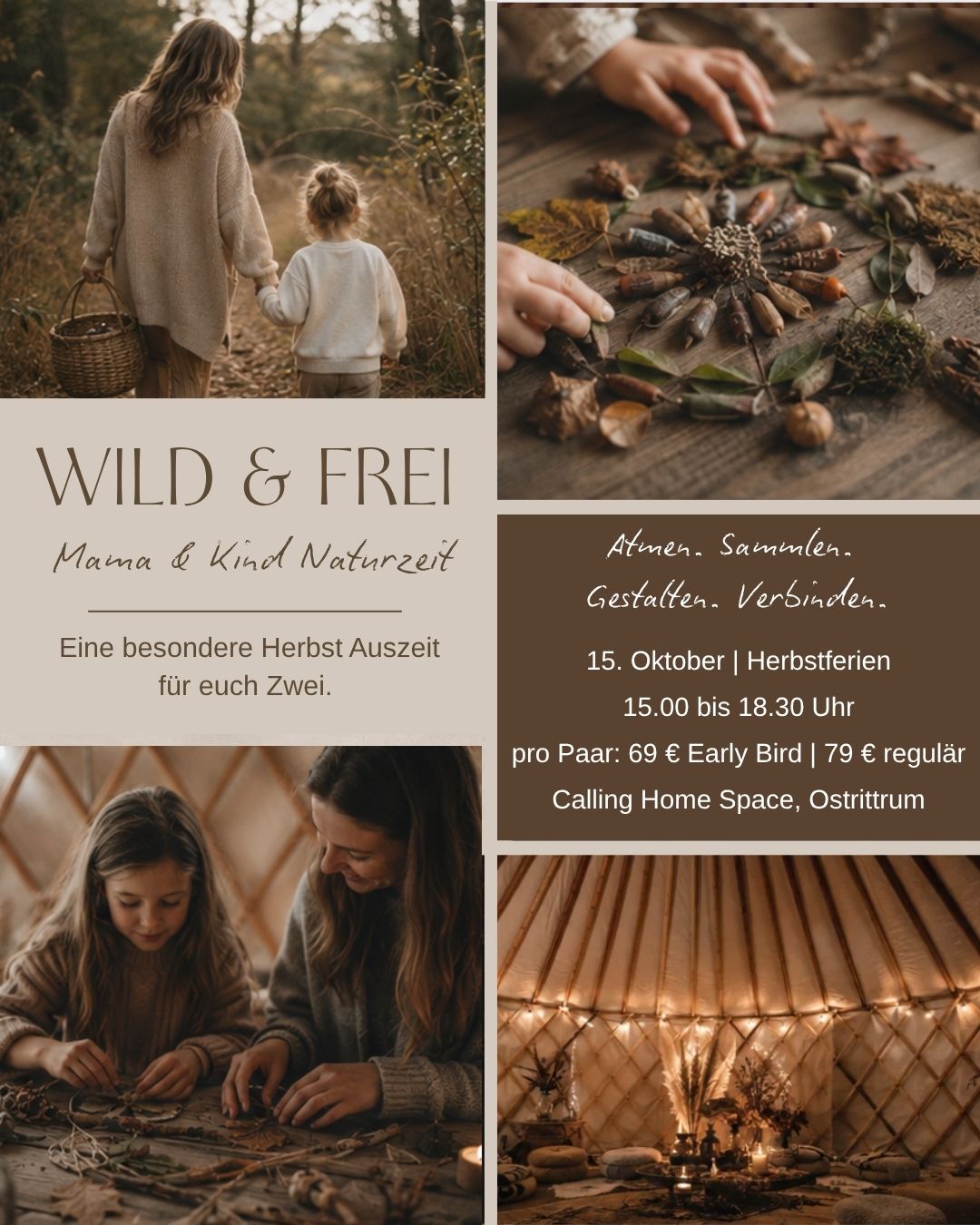 Wild & frei Auszeit in der Natur Mama Kind Erlebnis Achtsamkeit 