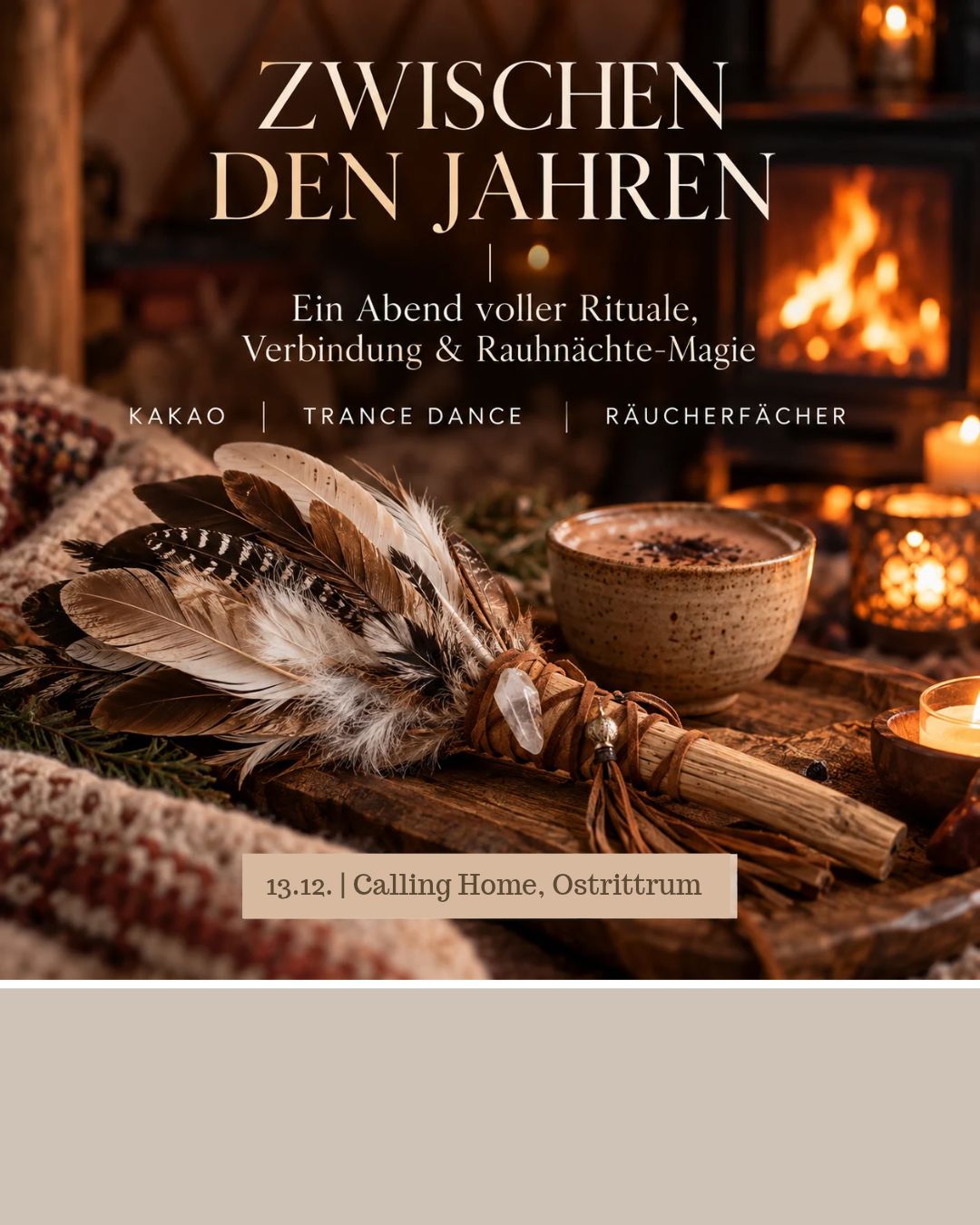 Rauhnächte Oldenburg, Jurte Trance Dance Somatic Dance Kakaozeremonie Räuchern Räucherfächer Event